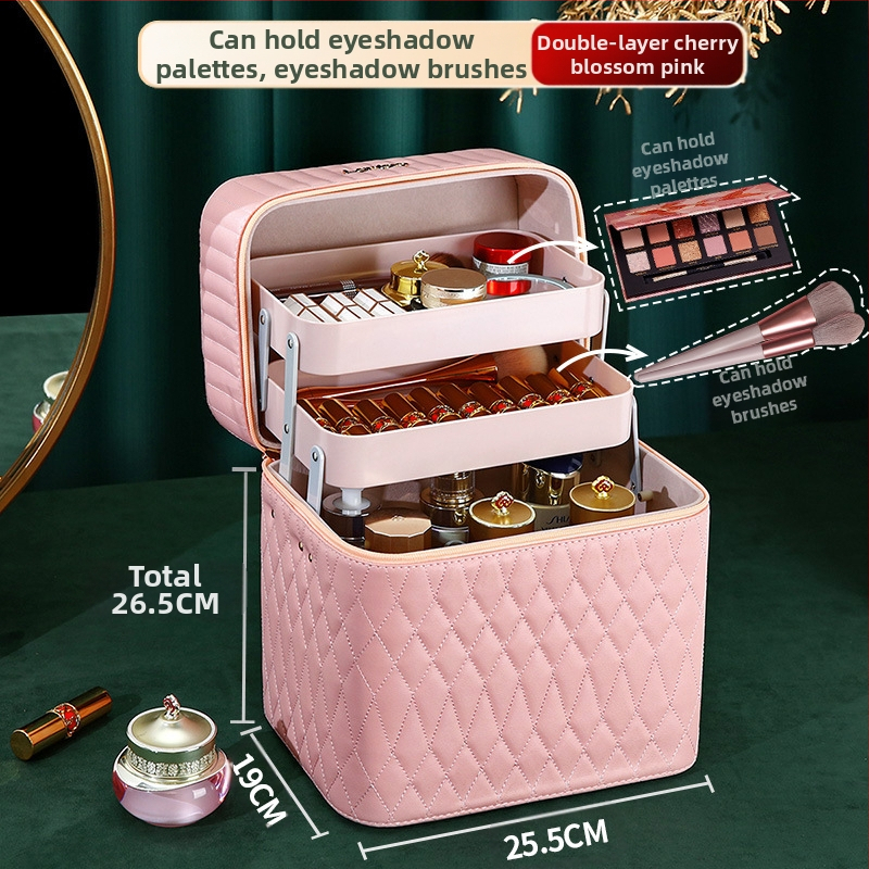 Kutija za šminku PVC-a s velikim kapacitetom, zatvarač, brava, vodootporna, težina 1,1 kg