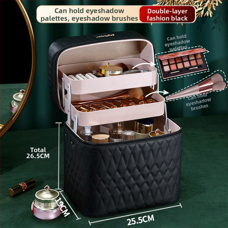 Kutija za šminku PVC-a s velikim kapacitetom, zatvarač, brava, vodootporna, težina 1,1 kg