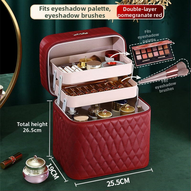 Kutija za šminku PVC-a s velikim kapacitetom, zatvarač, brava, vodootporna, težina 1,1 kg