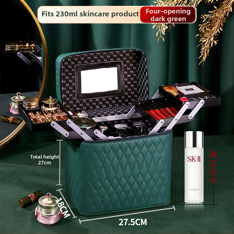 Kutija za šminku PVC-a s velikim kapacitetom, zatvarač, brava, vodootporna, težina 1,1 kg