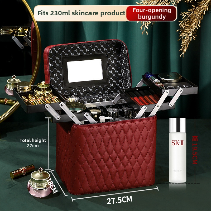 Kutija za šminku PVC-a s velikim kapacitetom, zatvarač, brava, vodootporna, težina 1,1 kg