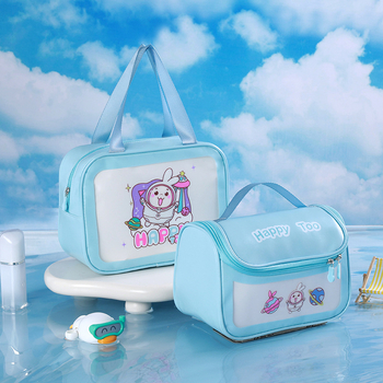 PVC τσαντάκι μακιγιάζ σε σχήμα κύβου - Crooked Rabbit, διαφανές, αδιάβροχο, για ταξίδια