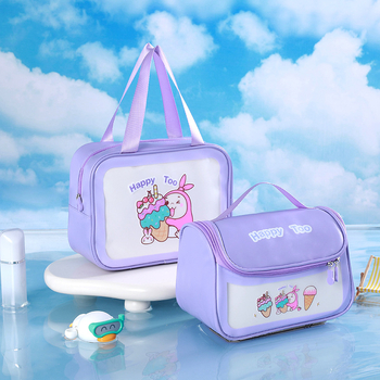 PVC τσαντάκι μακιγιάζ σε σχήμα κύβου - Crooked Rabbit, διαφανές, αδιάβροχο, για ταξίδια