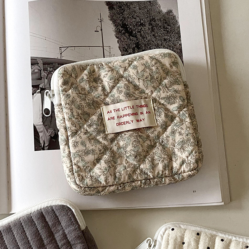 Gentă portabilă multifuncțională pentru machiaj și organizator de accesorii, material bumbac, imprimeu animal, stil street, utilizare zilnică