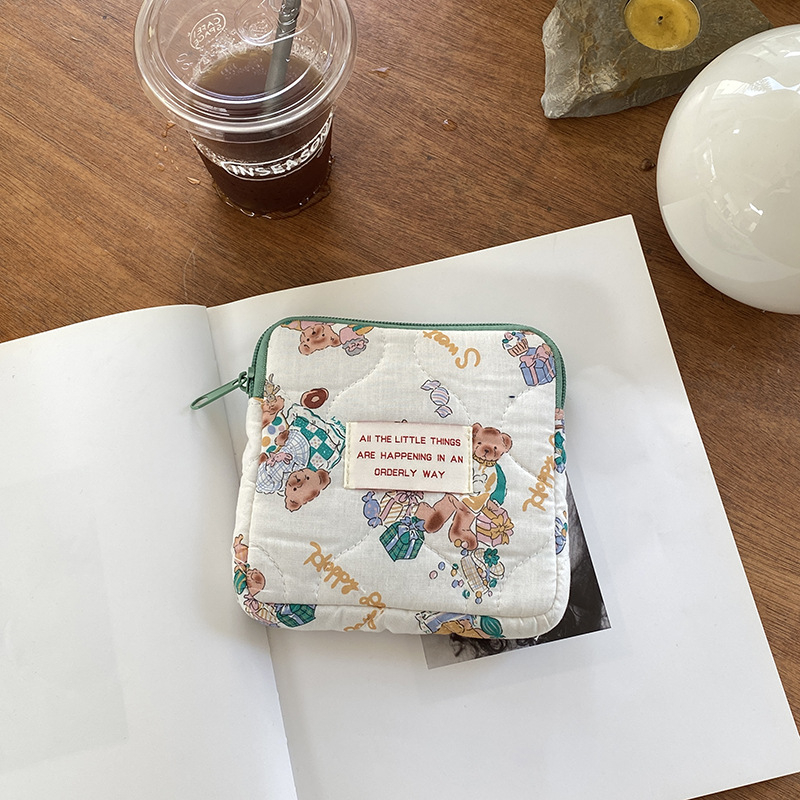 Gentă portabilă multifuncțională pentru machiaj și organizator de accesorii, material bumbac, imprimeu animal, stil street, utilizare zilnică