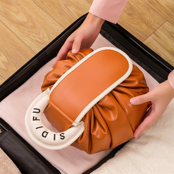 Τσαντάκι καλλυντικών με μεγάλη χωρητικότητα, φορητός σχεδιασμός με κορδόνι, PU αδιάβροχο, κατάλληλο για ταξίδι, πολλαπλών χρήσεων