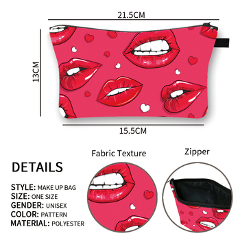 Козметична чанта от полиестер с геометричен модел, голям капацитет за пътуване, полиестерова подплата, против пръски вода, без вътрешен джоб