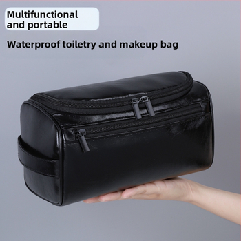 Geantă de toaletă din PU - piele pentru călătorii, multifuncțională, impermeabilă, cu capacitate mare