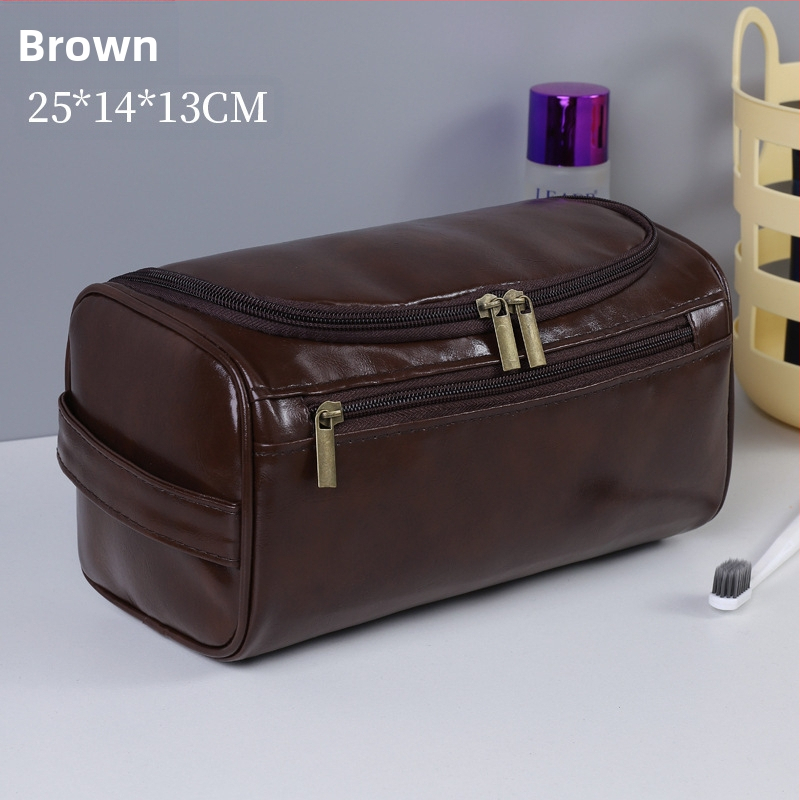 Geantă de toaletă din PU - piele pentru călătorii, multifuncțională, impermeabilă, cu capacitate mare