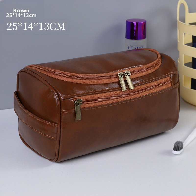 Geantă de toaletă din PU - piele pentru călătorii, multifuncțională, impermeabilă, cu capacitate mare