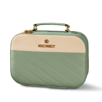 Θήκη καλλυντικών από PU, με φερμουάρ, κλειδαριά με λουκέτο, τροχούς παντός τύπου, μεγάλη χωρητικότητα