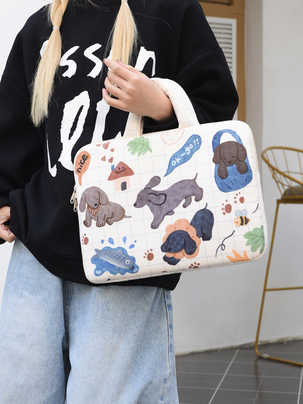 Τσάντα φορητού υπολογιστή – κομψή επαγγελματική τσάντα για Apple φορητούς υπολογιστές και iPad, ύφασμα από βαμβάκι και λινό, επένδυση νάιλον, αναπνέουσα, υπερ-ελαφριά, ανθεκτική στους κραδασμούς