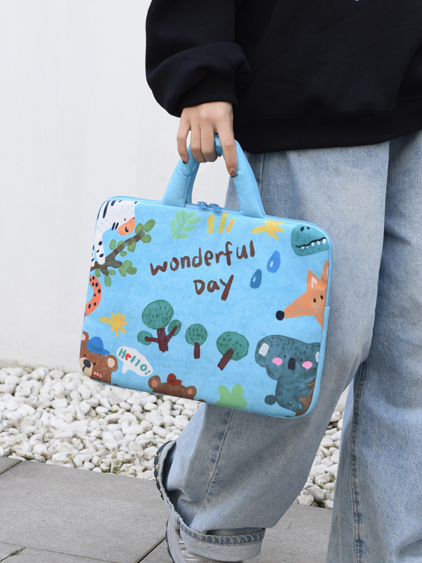 Τσάντα φορητού υπολογιστή – κομψή επαγγελματική τσάντα για Apple φορητούς υπολογιστές και iPad, ύφασμα από βαμβάκι και λινό, επένδυση νάιλον, αναπνέουσα, υπερ-ελαφριά, ανθεκτική στους κραδασμούς