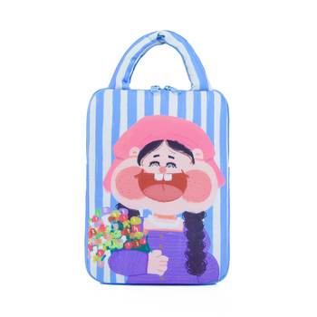 Чанта за лаптоп и таблет с удароустойчив дизайн, ултралека, износоустойчива и разширяема; външен памук, подплата полиестер-памук, принт с анимационни персонажи, унисекс