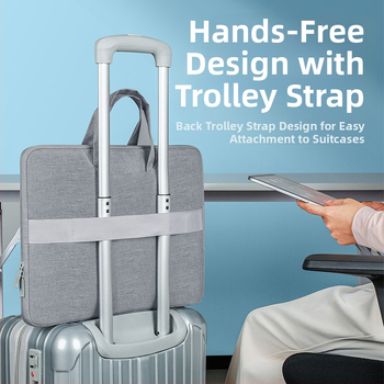 BUBM чанта за лаптоп с 180° пълноотваряне, водоустойчива, устойчива на разрези, полиестер