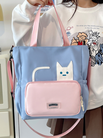 Университетска дамска чанта през едно рамо от нейлон – издръжлива, разширяема вместимост, компактна за съхранение