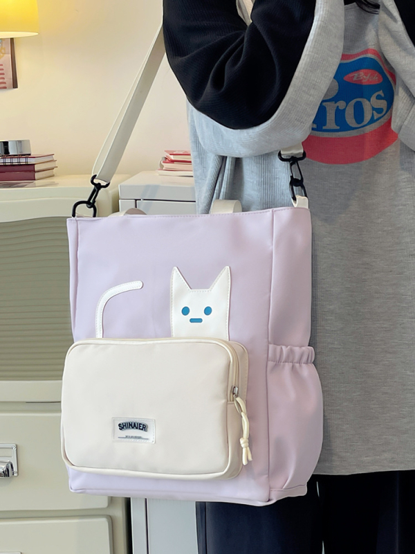 Lányoknak szóló egyvállas keresztpántos iskolai táska – nejlon, kopásálló, bővíthető kapacitás, terheléscsökkentés, kompakt tárolásra