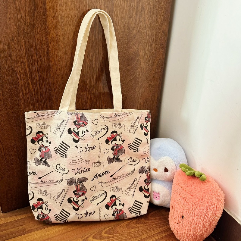 Γυναικεία τσάντα από καμβά Mori στυλ | Τσάντα ώμου μεγάλης χωρητικότητας με βάση; Εκτυπωμένο λογότυπο; Βάρος 130 g; Ανοχή 2 cm