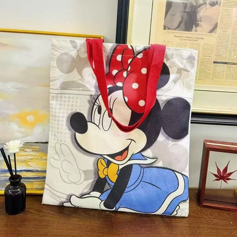 Γυναικεία τσάντα από καμβά Mori στυλ | Τσάντα ώμου μεγάλης χωρητικότητας με βάση; Εκτυπωμένο λογότυπο; Βάρος 130 g; Ανοχή 2 cm