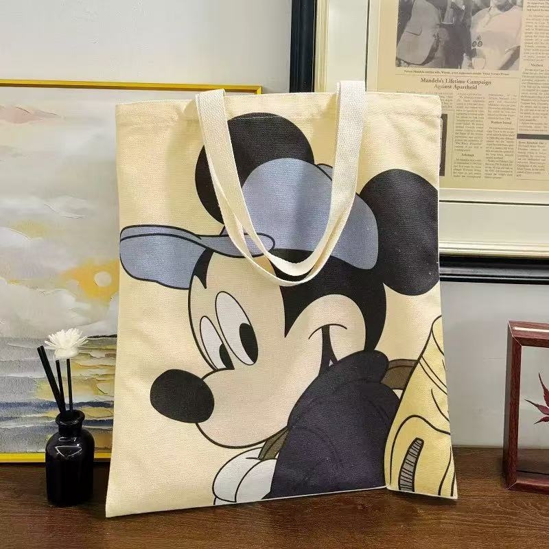 Γυναικεία τσάντα από καμβά Mori στυλ | Τσάντα ώμου μεγάλης χωρητικότητας με βάση; Εκτυπωμένο λογότυπο; Βάρος 130 g; Ανοχή 2 cm