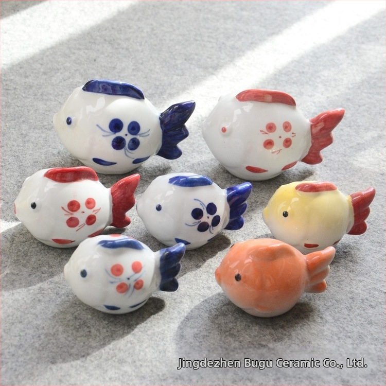 Керамични аквариумни фигури: жаба и патица, модерен и семпъл стил