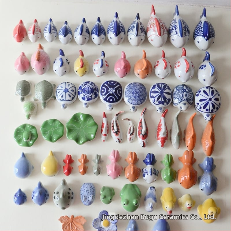 Κεραμικά διακοσμητικά ενυδρείου: φιγούρες βατράχων και παπιών, μοντέρνο και απλό στυλ