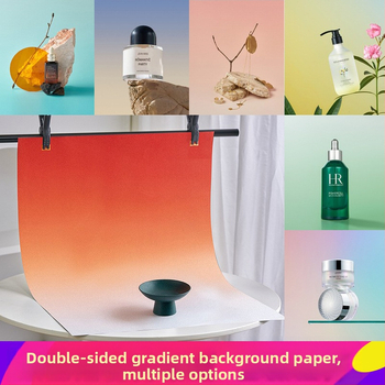Divpusīgs gradienta fona papīrs fotogrāfijai – fona rekvizīti Still life un ēdienu fotografēšanai, Huihui