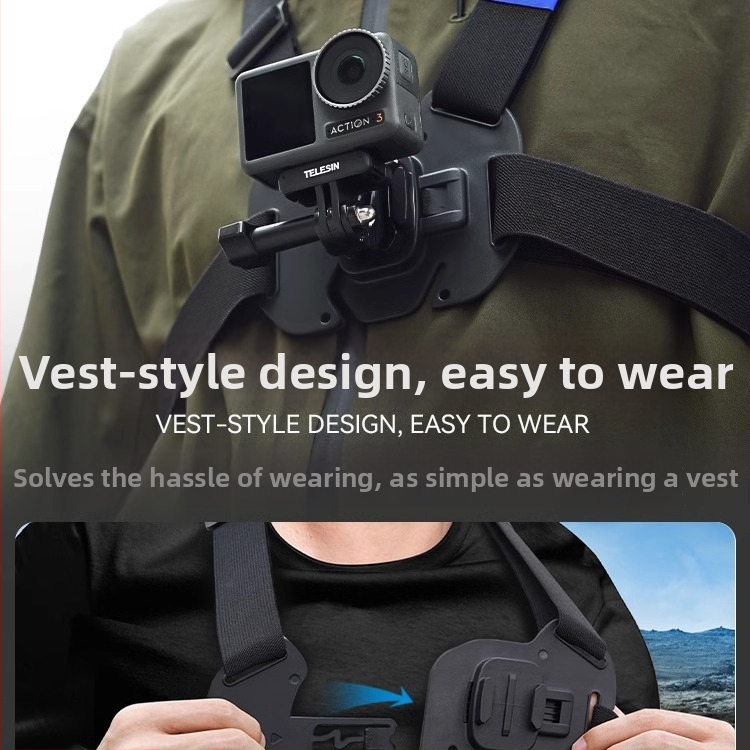 TELESIN univerzálny držiak na akčnú kameru kompatibilný s GoPro 12, Insta360 X3/X4 a DJI Action 5/4/3