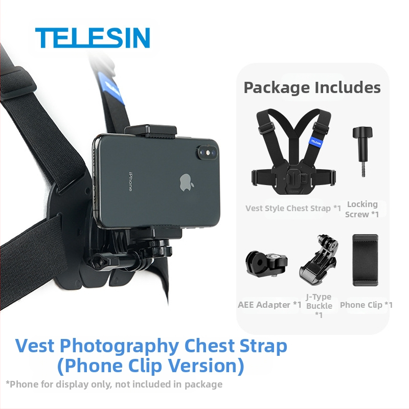 TELESIN εξάρτημα στήριξης κάμερας δράσης συμβατό με GoPro 12, Insta360 X3/X4 και DJI Action 5/4/3