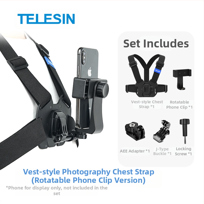 TELESIN εξάρτημα στήριξης κάμερας δράσης συμβατό με GoPro 12, Insta360 X3/X4 και DJI Action 5/4/3