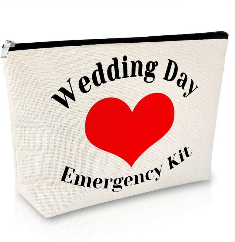 Geantă de machiaj de nuntă, poliester, imprimeu cu litere, respirabilă, impermeabilă, pentru femei