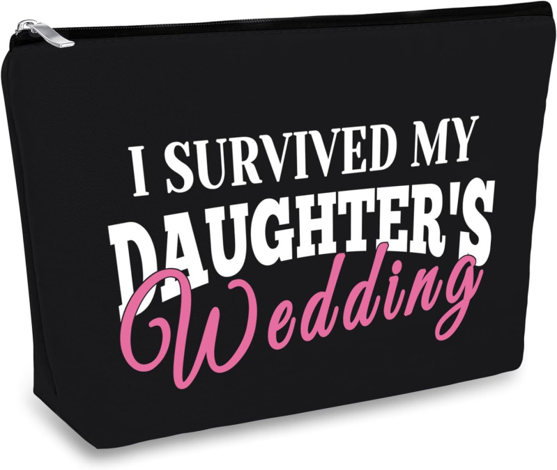 Geantă de machiaj de nuntă, poliester, imprimeu cu litere, respirabilă, impermeabilă, pentru femei