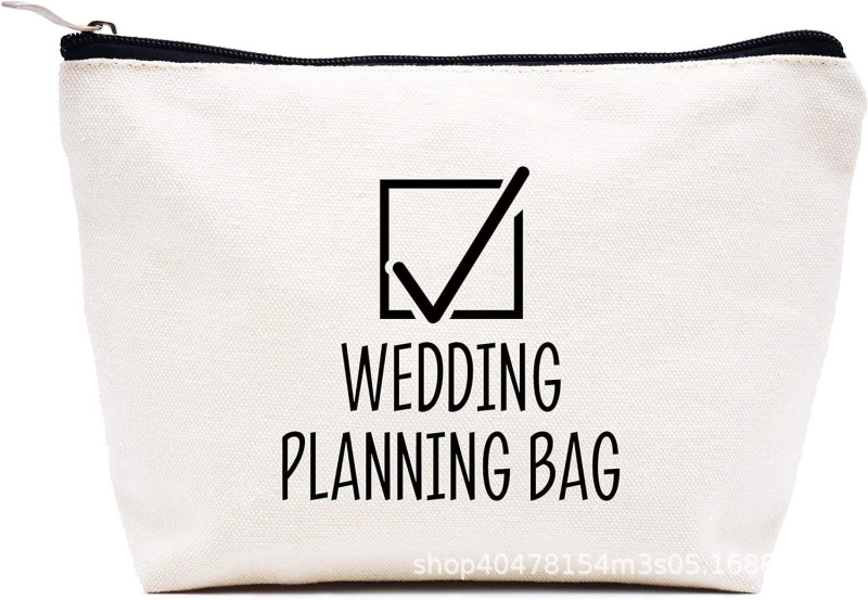 Geantă de machiaj de nuntă, poliester, imprimeu cu litere, respirabilă, impermeabilă, pentru femei