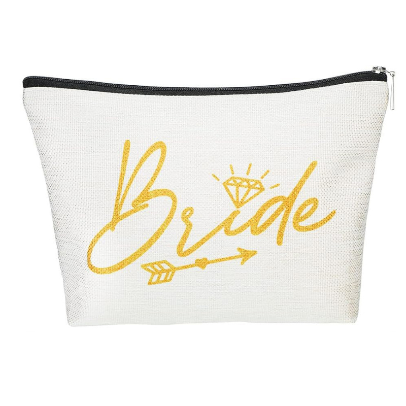Geantă de machiaj de nuntă, poliester, imprimeu cu litere, respirabilă, impermeabilă, pentru femei