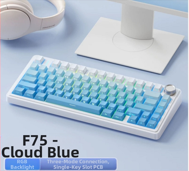 Wolf Spider F75 механична клавиатура - 75 клавиши, gasket конструкция, hot-swappable, RGB подсветка, три режима на свързаност