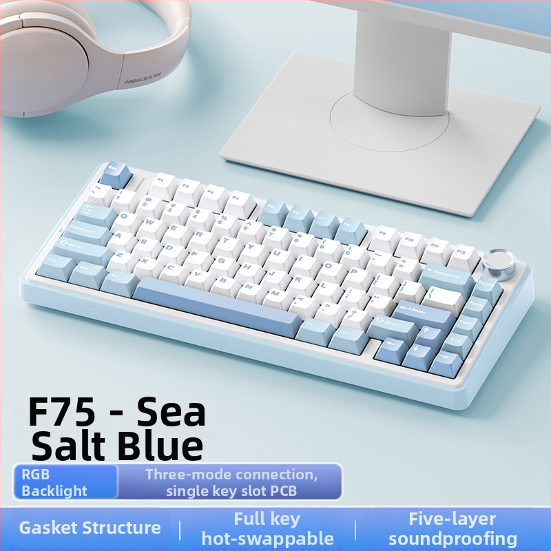 Wolf Spider F75 механична клавиатура - 75 клавиши, gasket конструкция, hot-swappable, RGB подсветка, три режима на свързаност