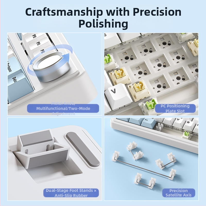 Wolf Spider F75 механична клавиатура - 75 клавиши, gasket конструкция, hot-swappable, RGB подсветка, три режима на свързаност