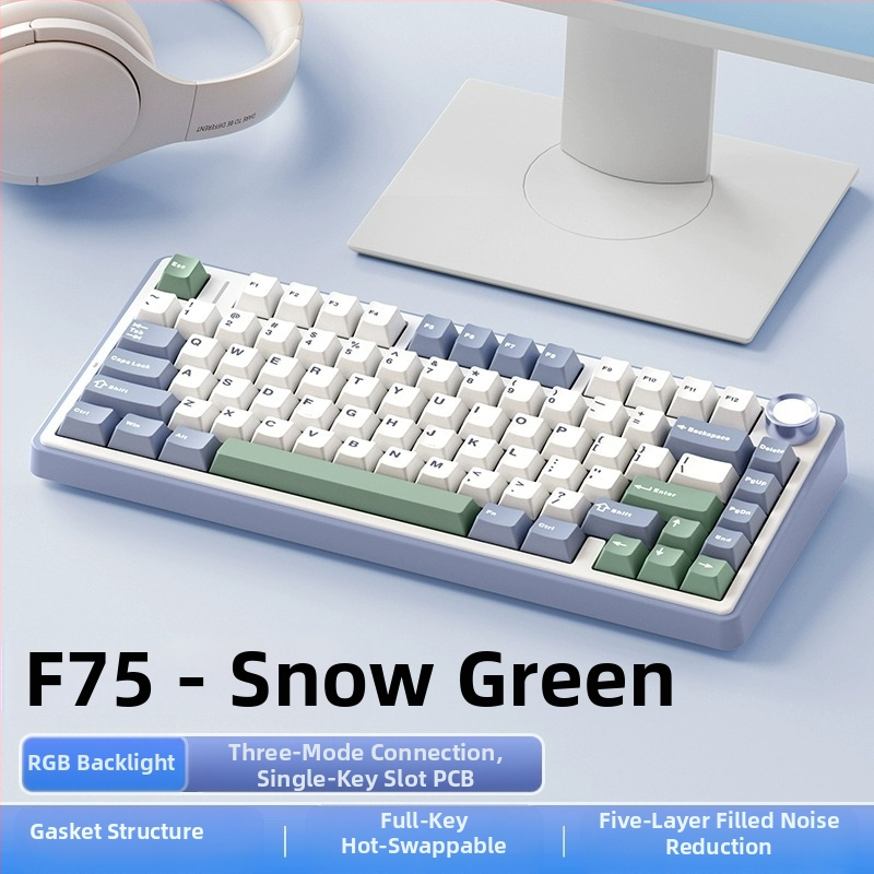 Wolf Spider F75 механична клавиатура - 75 клавиши, gasket конструкция, hot-swappable, RGB подсветка, три режима на свързаност