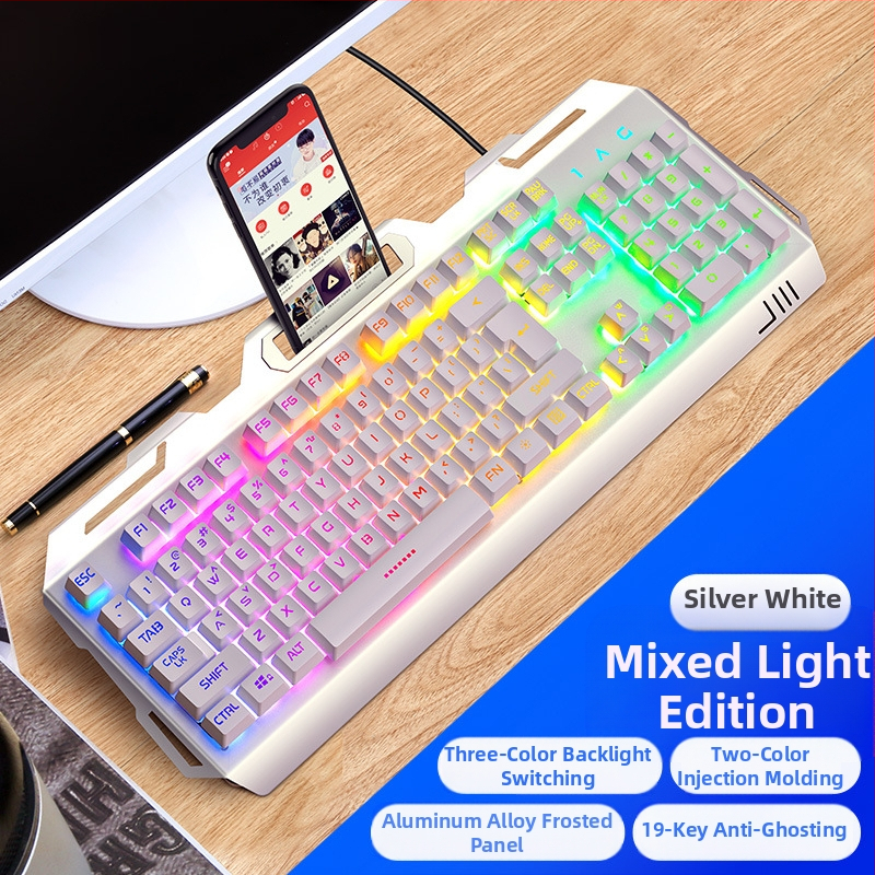 Silver Carving V2 гейминг клавиатура, 104 клавиша, проводна, с подложка за длан, Crater Architecture