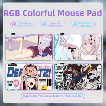 Pad ποντικιού για gaming, RGB φωτισμός, υλικό καουτσούκ, αντιολισθητική επιφάνεια, θερμική μεταφορά, εκτυπωμένο λογότυπο