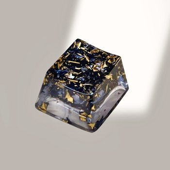 Ключкап от смола, прозрачен, златно фолио на повърхността, кръстосъден стебел, персонализиран логотип, за механични клавиатури