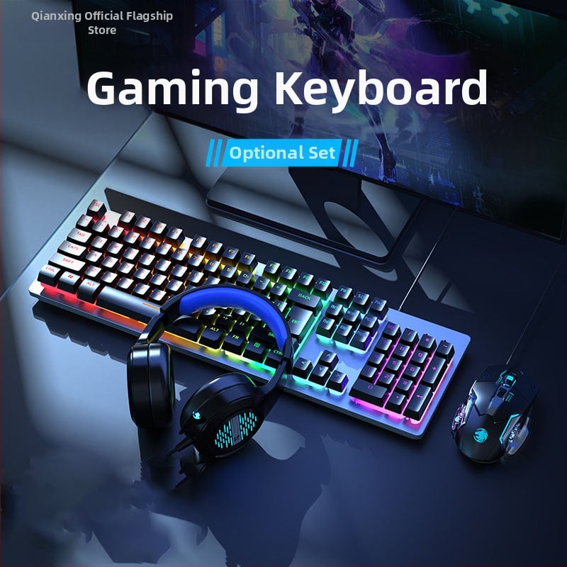 Forerunner GX300 spēļu tastatūras un peles komplekts, USB kabelis, 1600dpi optiskais sensors, apgaismojums, ergonomisks dizains