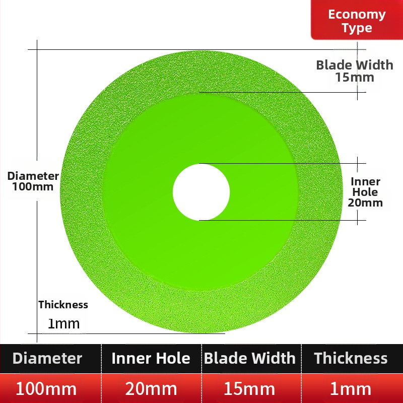 Διαμαντόδισκος υπερλεπτός κοπτικός δίσκος για γυαλί, κεραμικά, ζαϊντ και πλακάκια – Brazed, μοντέλο 100-15