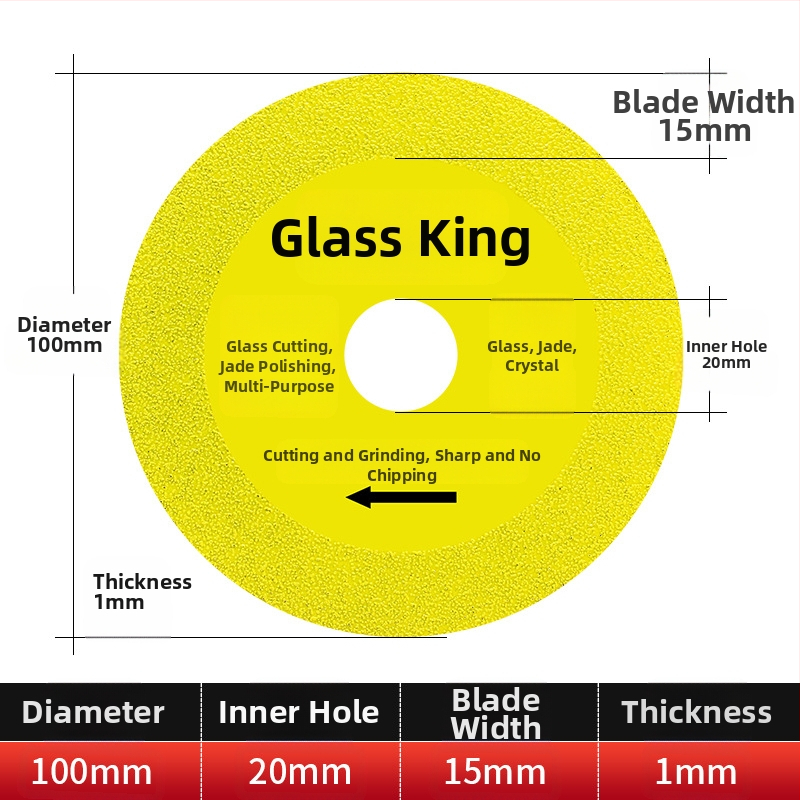 Διαμαντόδισκος υπερλεπτός κοπτικός δίσκος για γυαλί, κεραμικά, ζαϊντ και πλακάκια – Brazed, μοντέλο 100-15