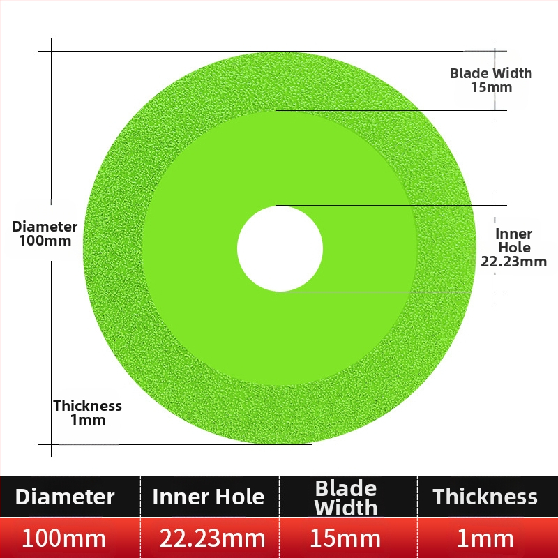 Διαμαντόδισκος υπερλεπτός κοπτικός δίσκος για γυαλί, κεραμικά, ζαϊντ και πλακάκια – Brazed, μοντέλο 100-15
