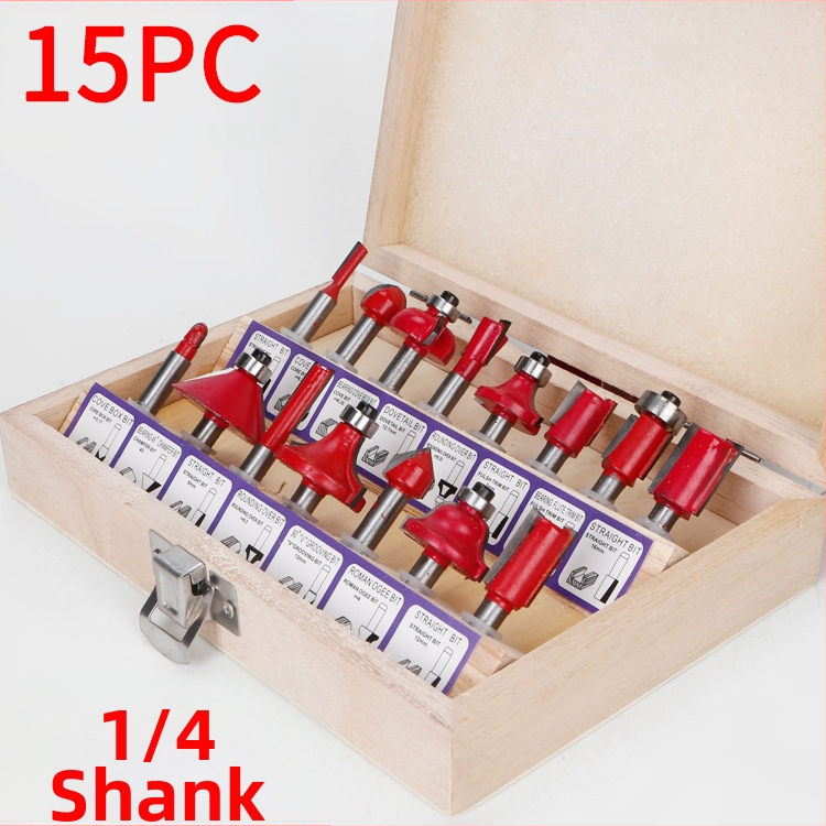 Ξυλουργική φρέζα με κεφαλή Bakelite, σετ 12 τεμάχια / 15 τεμάχια