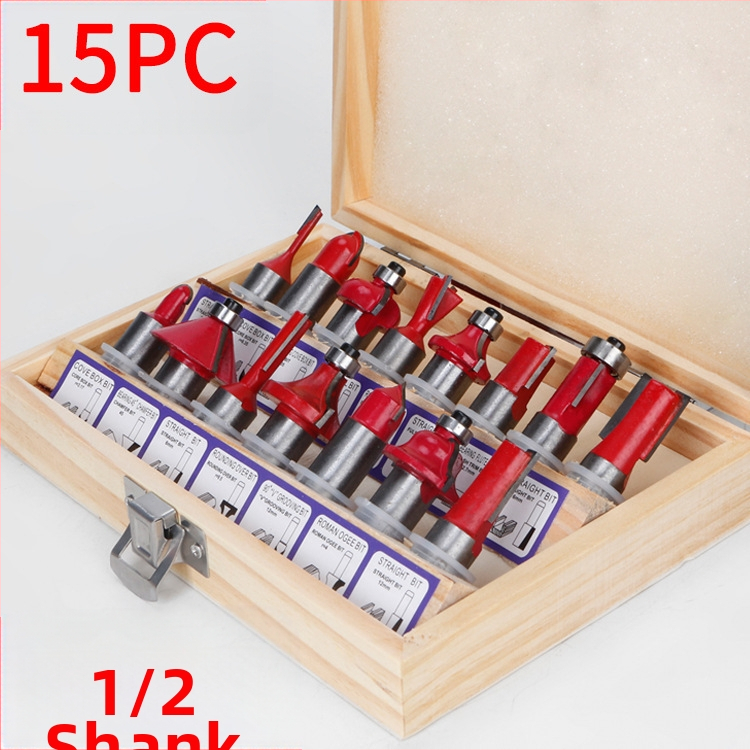 Ξυλουργική φρέζα με κεφαλή Bakelite, σετ 12 τεμάχια / 15 τεμάχια