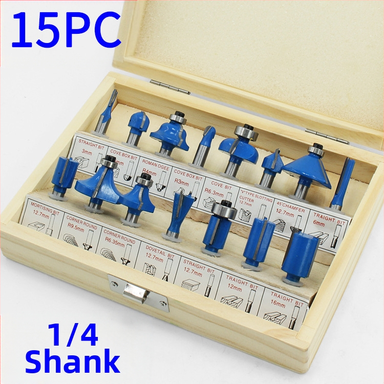 Ξυλουργική φρέζα με κεφαλή Bakelite, σετ 12 τεμάχια / 15 τεμάχια