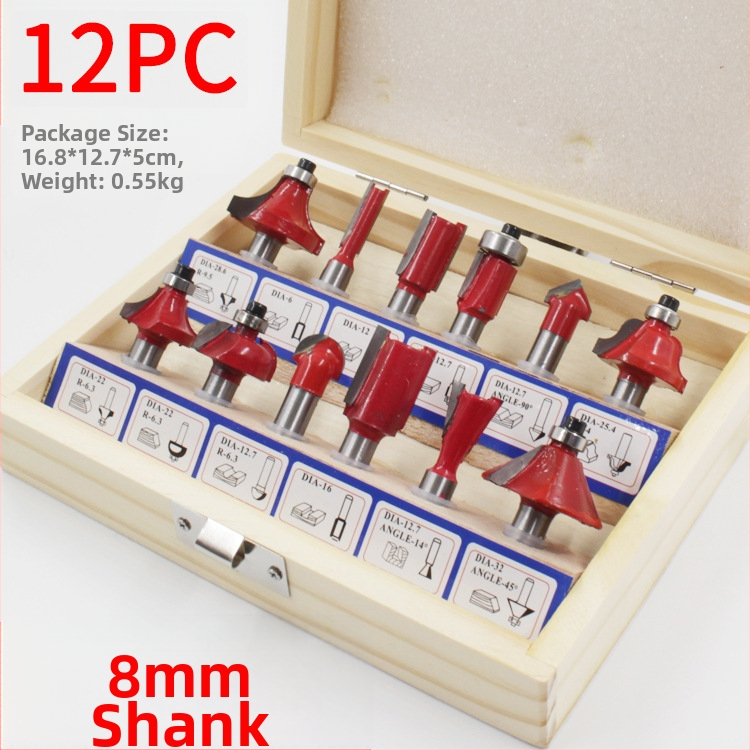 Ξυλουργική φρέζα με κεφαλή Bakelite, σετ 12 τεμάχια / 15 τεμάχια