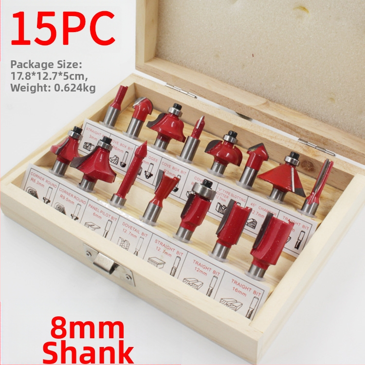 Ξυλουργική φρέζα με κεφαλή Bakelite, σετ 12 τεμάχια / 15 τεμάχια